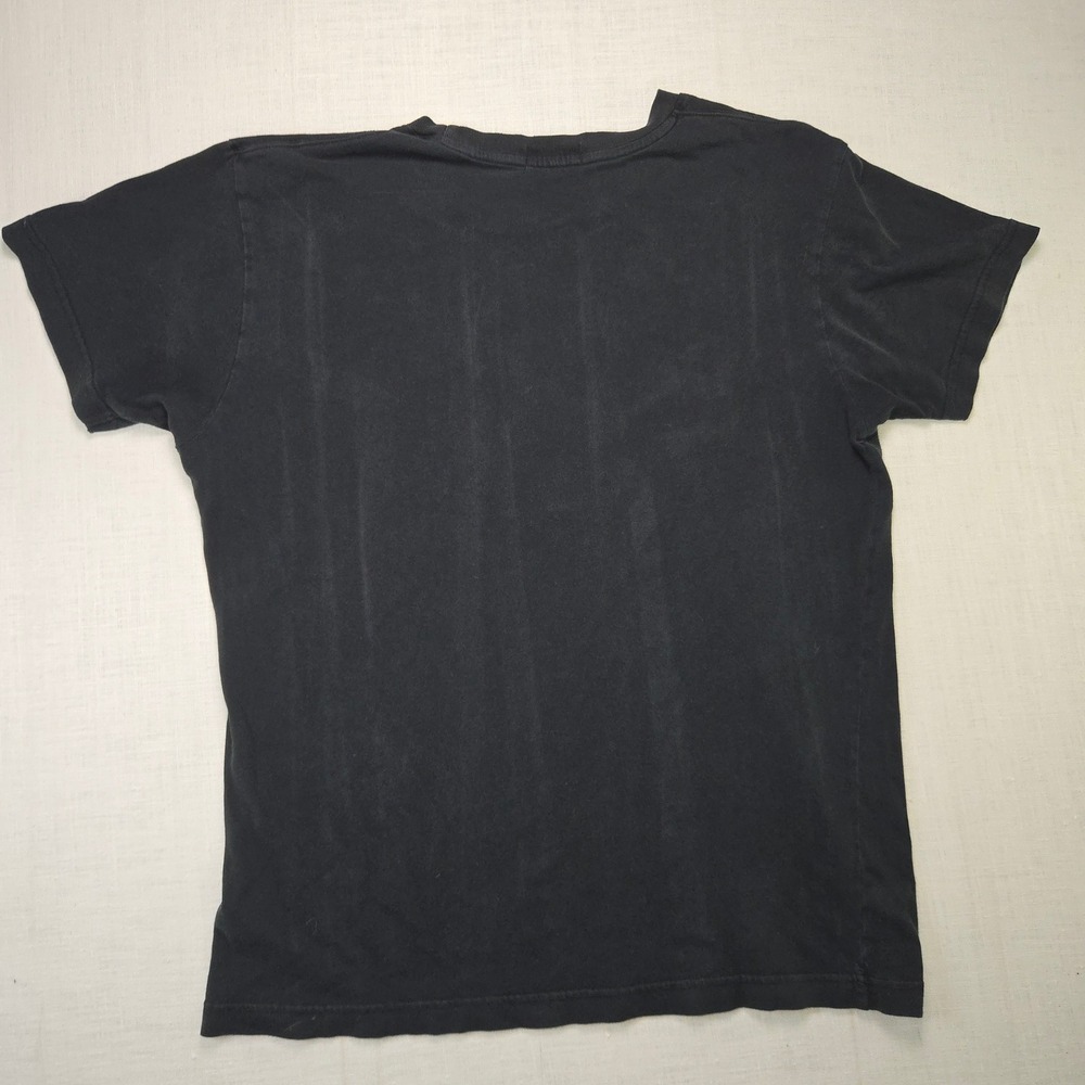 VTG Giordano T Shirt Black Mens XL Short Sleeve Crew Neck Plain Basic Cotton Tee - Picture 3 of 4